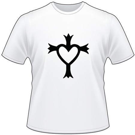 Cross and Heart T-Shirt 4172