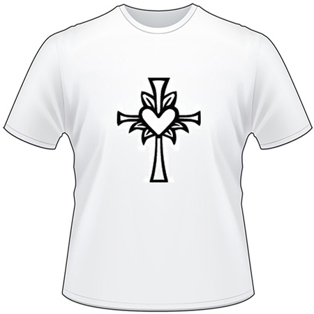 Cross and Heart T-Shirt 4265