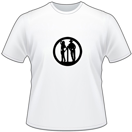 Country Couple in Circle T-Shirt