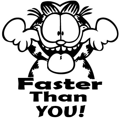 Garfield Faster Than You Sticker
