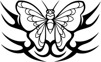Tribal Butterfly Sticker 137