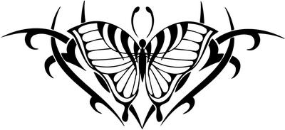 Tribal Butterfly Sticker 150