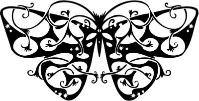 Tribal Butterfly Sticker 155