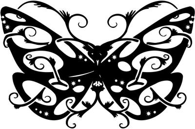 Tribal Butterfly Sticker 158