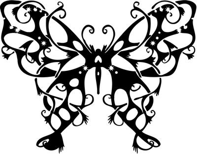 Tribal Butterfly Sticker 162