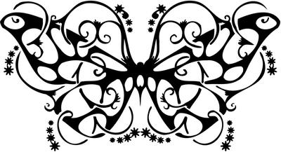Tribal Butterfly Sticker 164