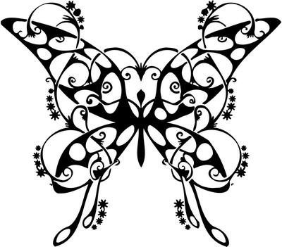 Tribal Butterfly Sticker 168