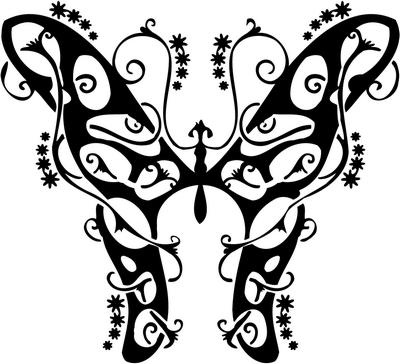 Tribal Butterfly Sticker 169