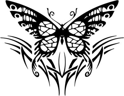 Tribal Butterfly Sticker 176