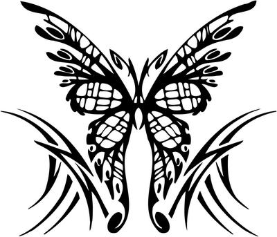 Tribal Butterfly Sticker 177
