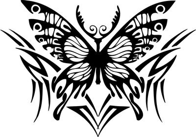 Tribal Butterfly Sticker 180
