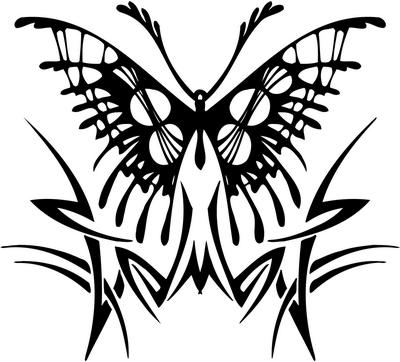 Tribal Butterfly Sticker 183