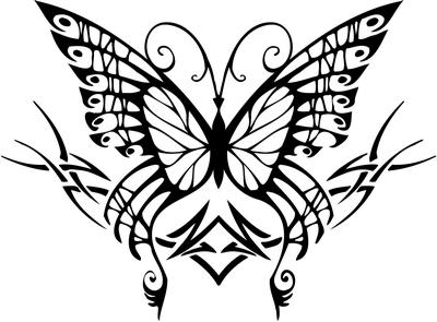 Tribal Butterfly Sticker 184