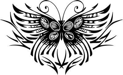 Tribal Butterfly Sticker 185