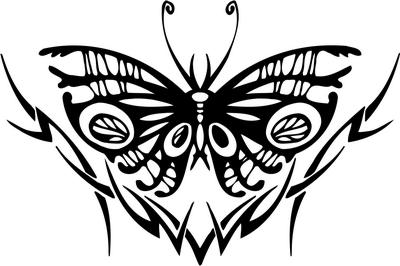 Tribal Butterfly Sticker 194