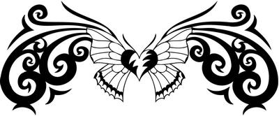 Tribal Butterfly Sticker 253