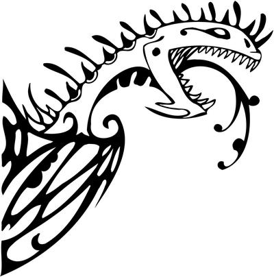 Tribal Dragon Sticker 103