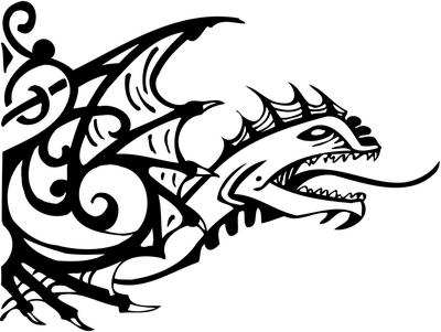 Tribal Dragon Sticker 105
