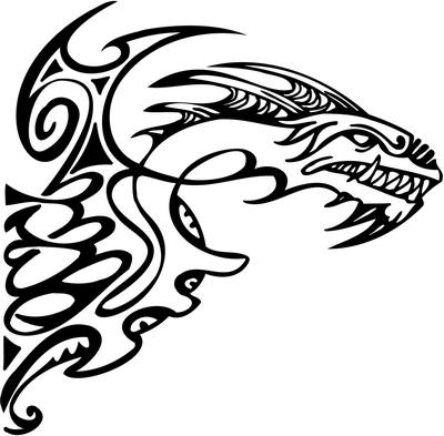 Tribal Dragon Sticker 136