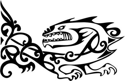 Tribal Dragon Sticker 139