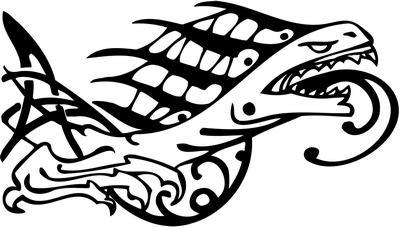 Tribal Dragon Sticker 154