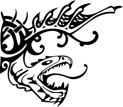 Tribal Dragon Sticker 156