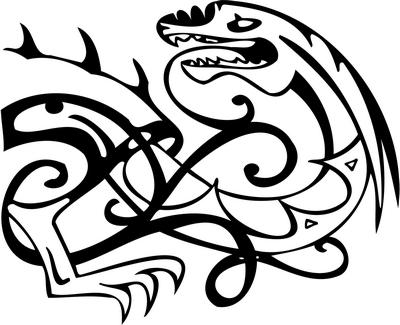 Tribal Dragon Sticker 194