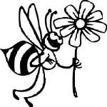 Bee and Flower Sticker