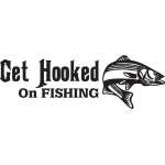 Get Hooked on Fishing Bass Sticker