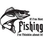 If Im Not Fishing Im Thinkin About It Bass Sticker