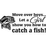Move Over Boys Let a Girl Show You How to Catch a Fish Bass Sticker