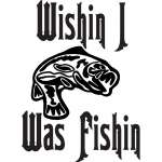 Wishin I Was Fishin Bass Sticker