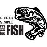 Life Is Simple Eat Sleep Fish Bass Sticker