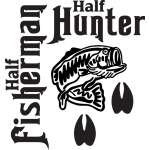 Half Fisherman Half Hunter Bass and Buck Sticker