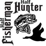 Half Fisherman Half Hunter Bass and Duck Sticker