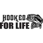 Hooked For Life Bass Sticker