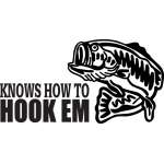 Knows How to Hook EM Bass Sticker