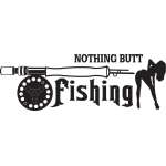 Nothing Butt Fishing Fly Fishing Sticker