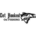 Get Hooked on Fishing Bass Sticker 3