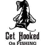 Get Hooked on Fishing Catfish Sticker