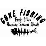 Gone Fishing Back for Hunting Season Sticker