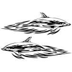 Dolphine Flames Sticker