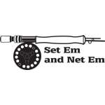 Set Em and Net Fly Fishing Sticker