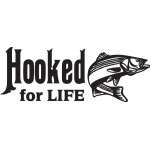 Hooked for Life Striper Fishing Sticker