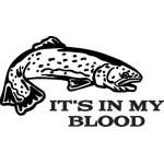 It's In My Blood Salmon Salmon Fishing Sticker