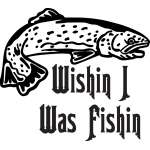 Wishin I was Fishin Salmon Fishing Sticker 4