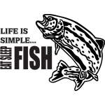 Life is Simple Eat Sleep Fish Salmon Fishing Sticker 2
