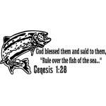 God Blessed Them Genesis 1:28 Salmon Fishing Sticker