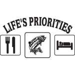 Life's Priorities Eat Salmon Sleep Sticker