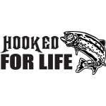 Hooked For Life Salmon Fishing Sticker